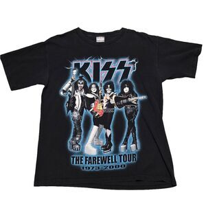 Vintage 2000 KISS Farewell Tour T-Shirt World Tour 2000 All Sport L Band Tee